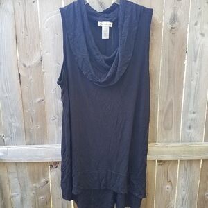 Women's Ribbed Sweater Small Sleeveless Cowl Neck Black NWOT